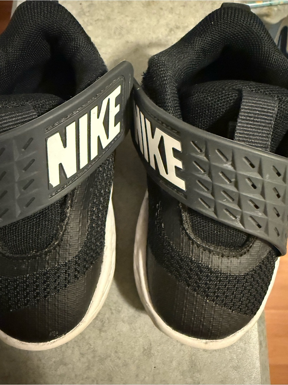 Nike Kids Black and White Hook-and-Loop Slip-On Sneakers